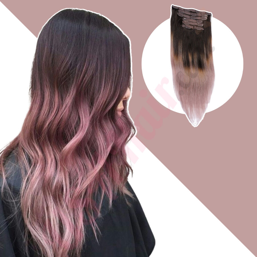 Human hair extensions outlet ombre clip in